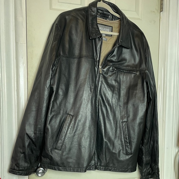 Wilsons Leather Thinsulate lining leather jacket vest 2in1 black mens 2XLT - Picture 4 of 16